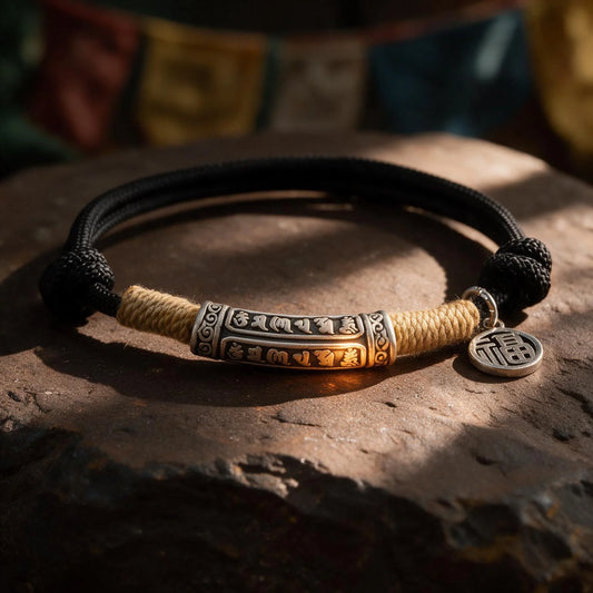 Kailash Way Handmade Six-Word Mantra Red String Bracelet