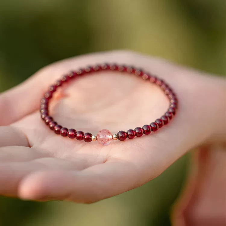Kailash Way Garnet Lucky Charm Healing Energy Bracelet