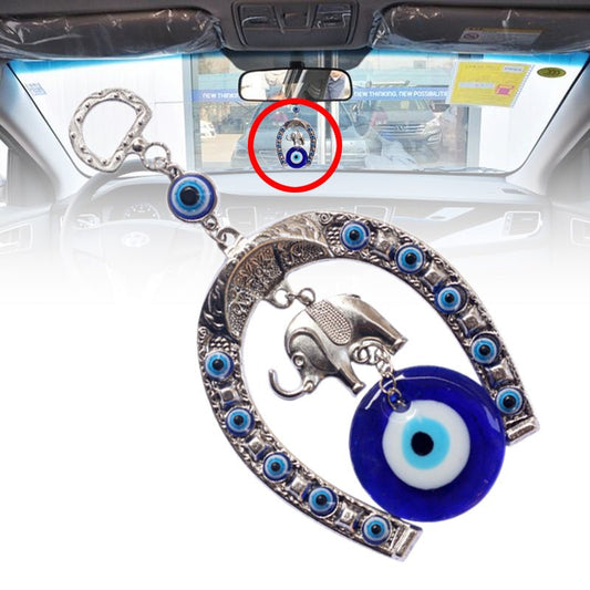 "Kailash Way Metal Elephant Horseshoe Prosperity Protection Charm"