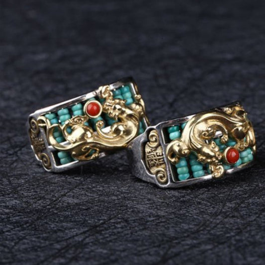 Kailash Way Silver Pixiu Prosperity Wealth Ring