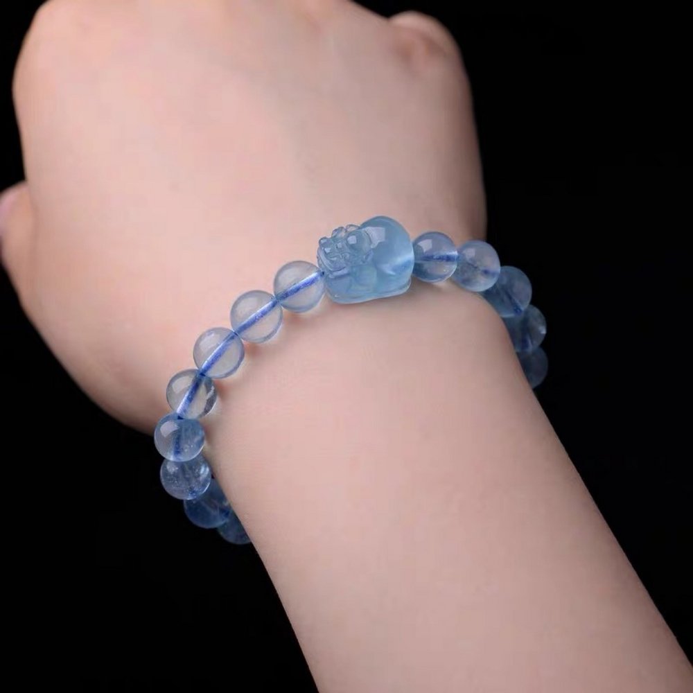 Kailash Way Aquamarine Pixiu Prosperity Harmony Bracelet