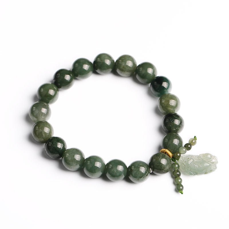 Kailash Way Green Jade Pixiu Wealth Abundance Bracelet
