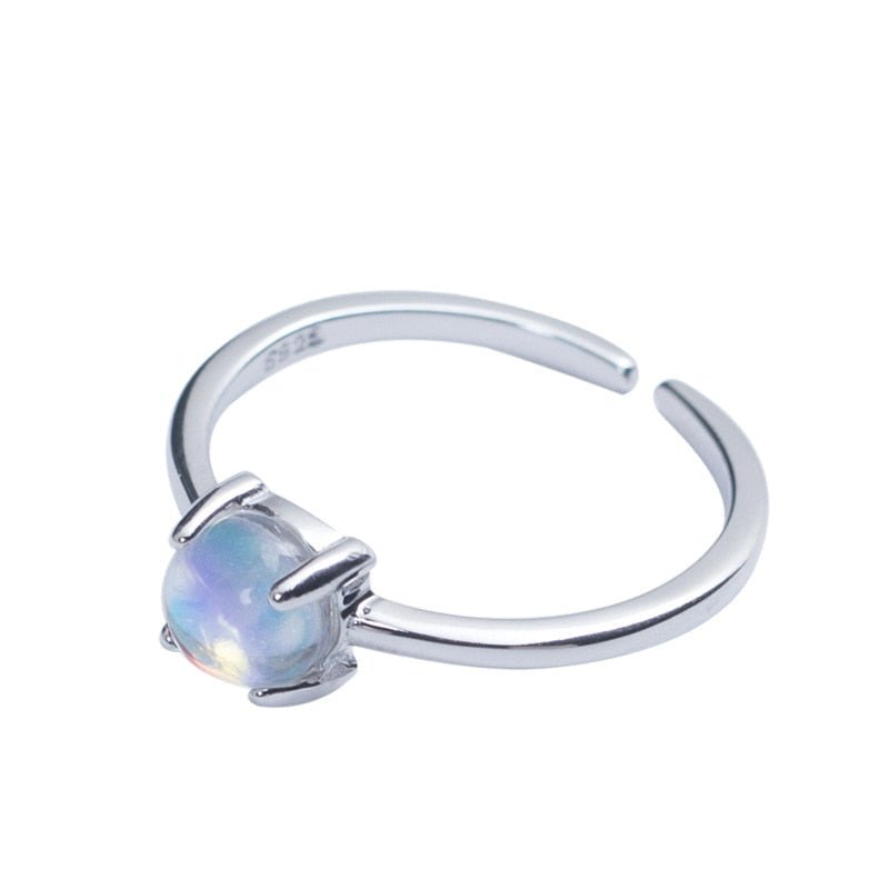 Kailash Way Silver Moonstone Psychic Protection Ring