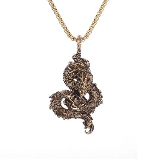 Kailash Way Feng Shui Dragon Prosperity Luck Protection Necklace