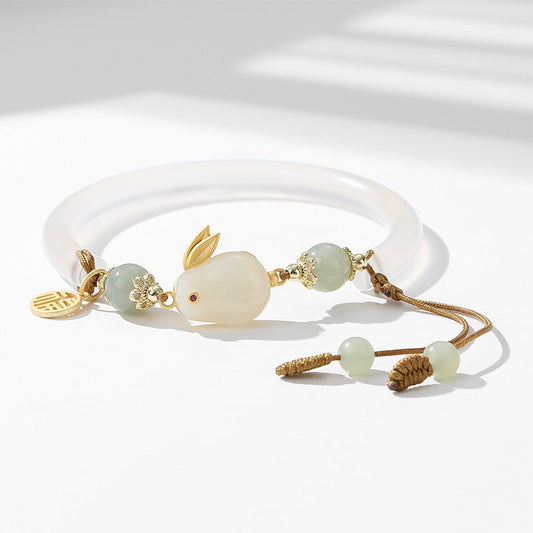 Kailash Way White Chalcedony Rabbit New Beginnings Fortune Bracelet Photo 2