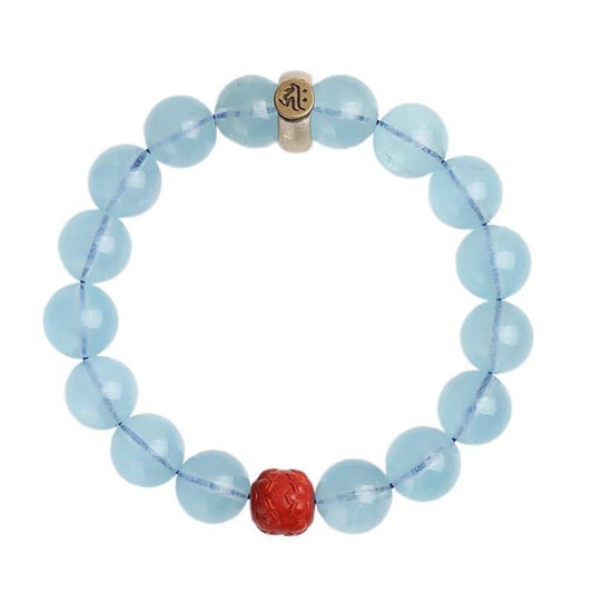 Kailash Way Aquamarine Buddha Protection Travel Bracelet
