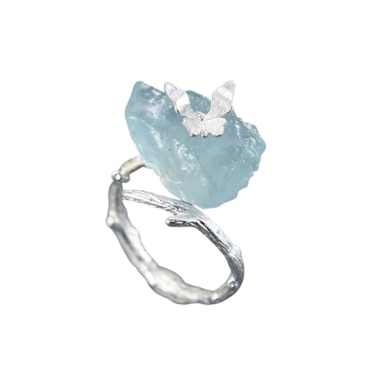 Kailash Way Raw Aquamarine Tranquility Youthful Energy Ring