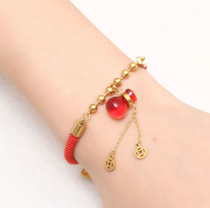 Kailash Way Red Money Bag Prosperity Luck Attraction Bracelet