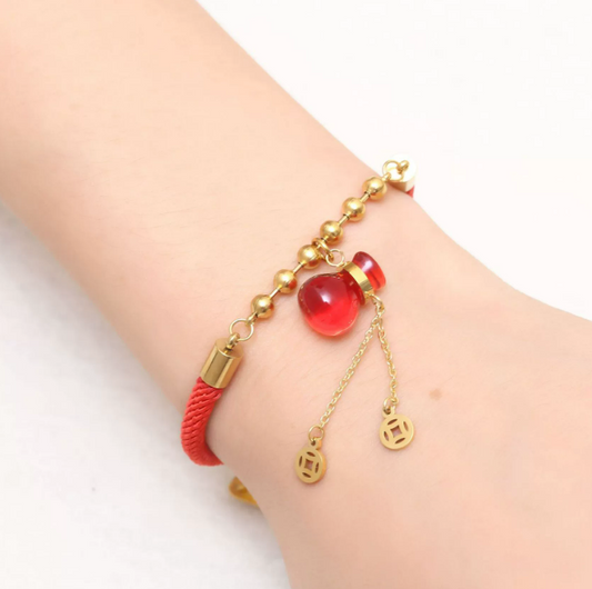 Kailash Way Red Money Bag Prosperity Luck Attraction Bracelet