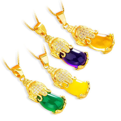 Kailash Way 18k Gold Pixiu Positive Energy Peace Necklace