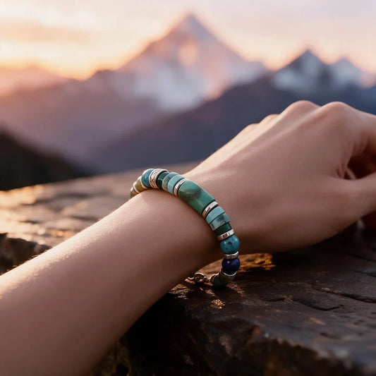 Kailash Way Turquoise Beaded Bracelet For Men And Women