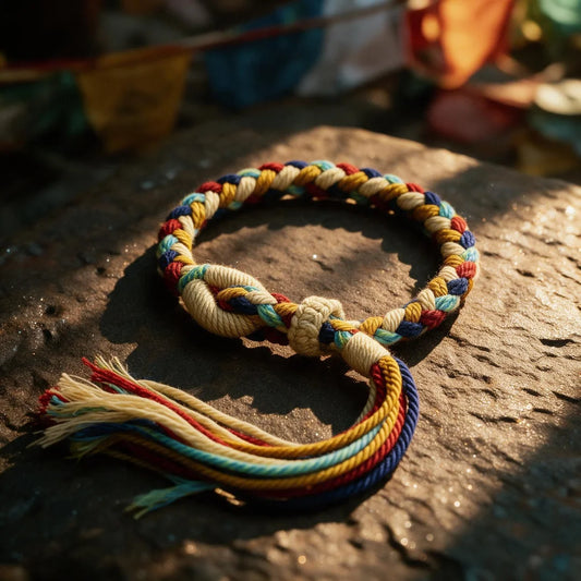 Kailash Way Fortune & Blessing Handwoven Tibetan Five-Color Cord Bracelet