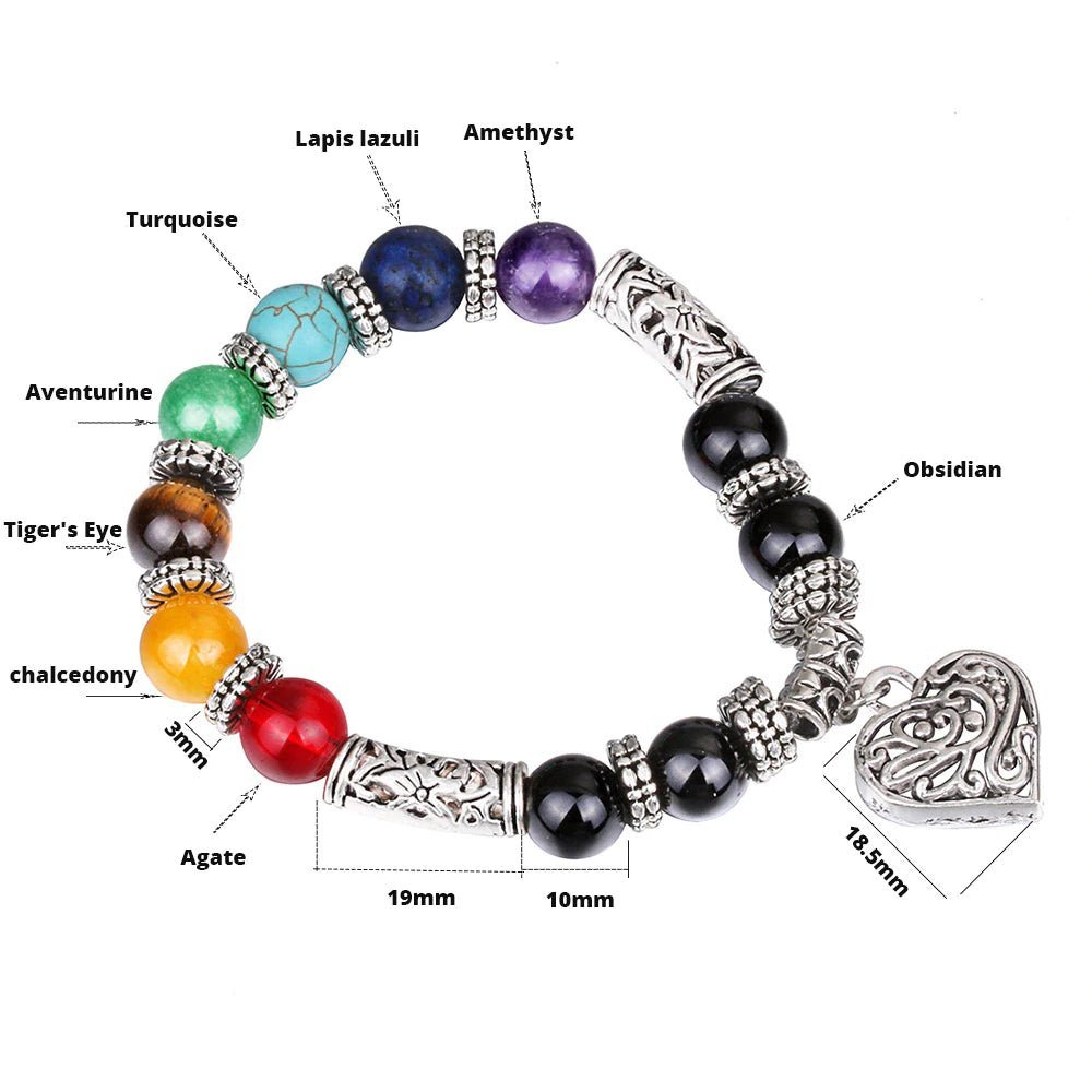 Kailash Way Natural Stone Chakra Balance Energy Bracelet