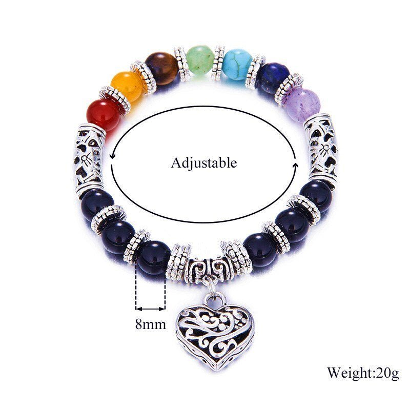 Kailash Way Natural Stone Chakra Balance Energy Bracelet