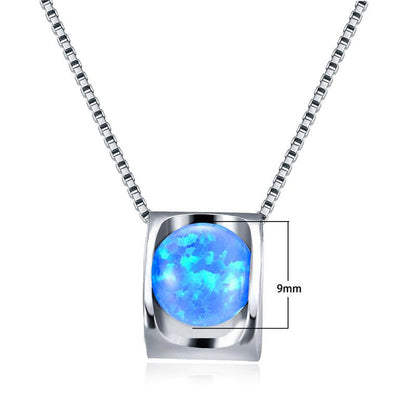 Kailash Way Sterling Silver Opal Healing Love Pendant Necklace