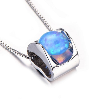 Kailash Way Sterling Silver Opal Healing Love Pendant Necklace