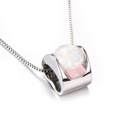 Kailash Way Sterling Silver Opal Healing Love Pendant Necklace