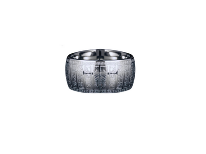 Kailash Way Stainless Steel Heart Sutra Blessings Protection Ring