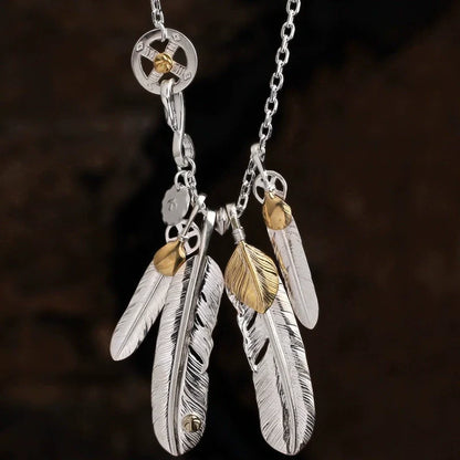 Kailash Way Sterling Silver Feather Spiritual Freedom Necklace