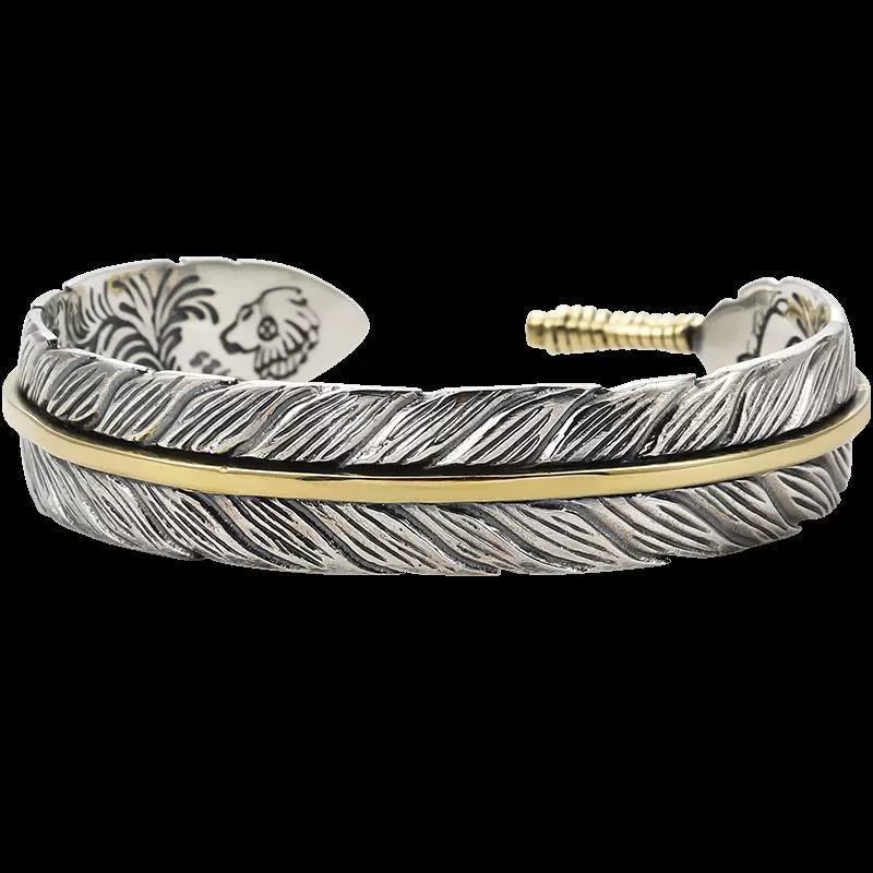 Kailash Way Silver Feather Resilience Freedom Bangle