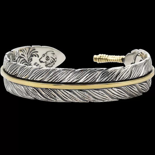 Kailash Way Silver Feather Resilience Freedom Bangle