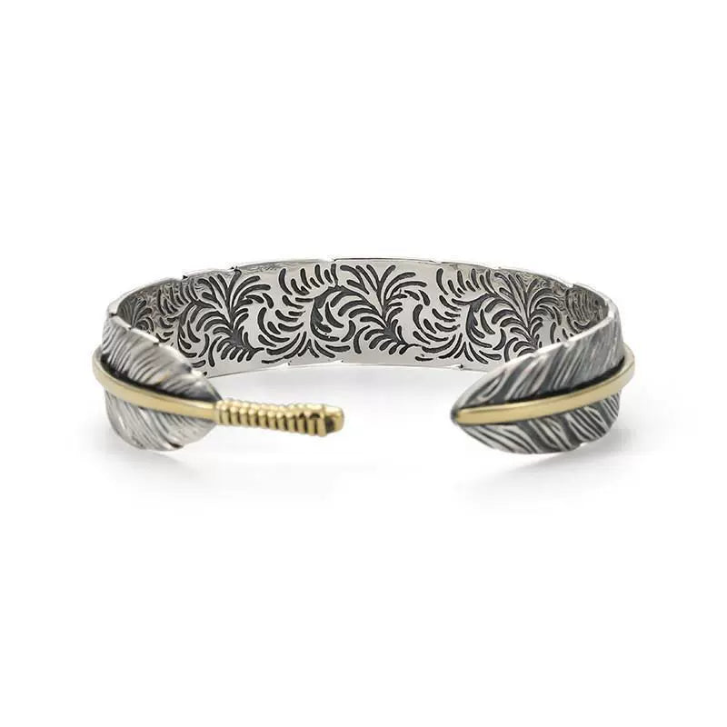Kailash Way Silver Feather Resilience Freedom Bangle