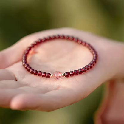 Kailash Way Garnet Lucky Charm Healing Energy Bracelet