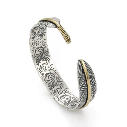 Kailash Way Silver Feather Resilience Freedom Bangle