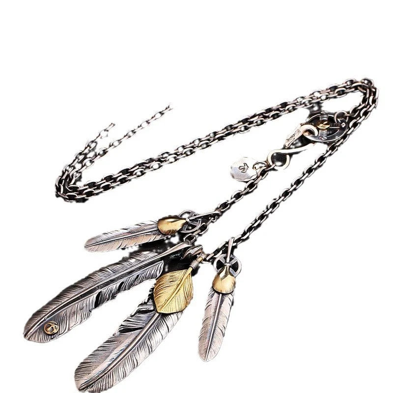 Kailash Way Sterling Silver Feather Spiritual Freedom Necklace