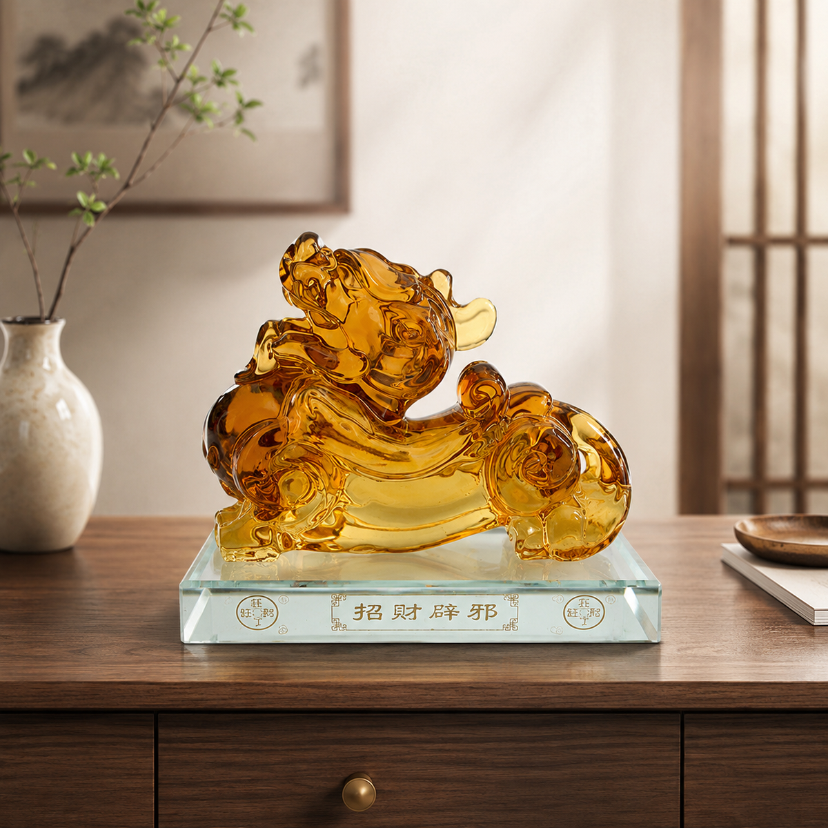 Kailash Way Citrine Piyao Prosperity Luck Figurine
