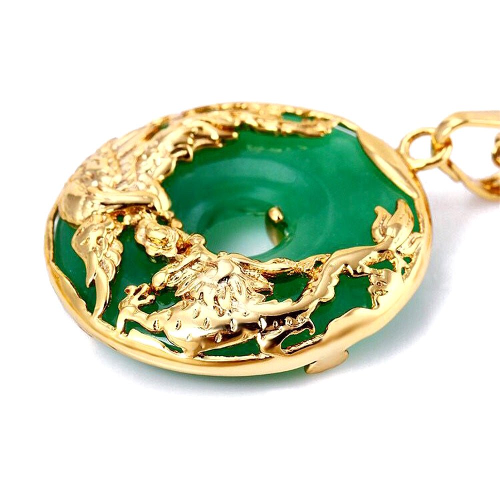 Kailash Way Jade Dragon & Phoenix Prosperity Luck Necklace