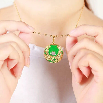 Kailash Way Jade Dragon & Phoenix Prosperity Luck Necklace