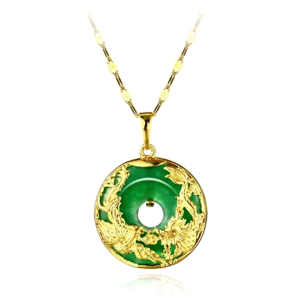 Kailash Way Jade Dragon & Phoenix Prosperity Luck Necklace