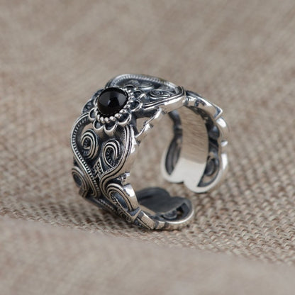 Kailash Way Black Agate Shielding Protection Ring
