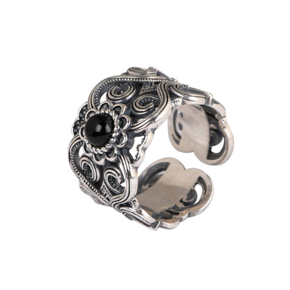 Kailash Way Black Agate Shielding Protection Ring