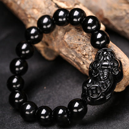 Kailash Way Obsidian Pi Yao Wealth Protection Bracelet