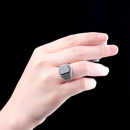 Kailash Way Obsidian Shielding Good Luck Ring