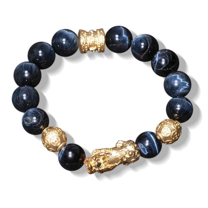 Kailash Way Tiger's Eye Pixiu Wealth Luck Protection Bracelet