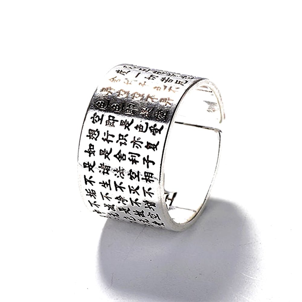 Kailash Way Heart Sutra Blessings Protection Wealth Ring