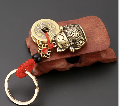 Kailash Way Metal Lucky Cat Prosperity Attraction Keychain
