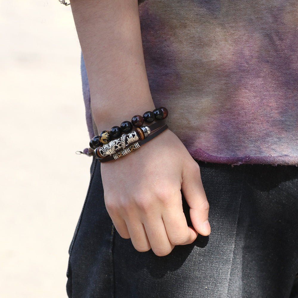 Kailash Way Leather Dragon Fortune Protection Bracelet