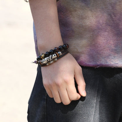 Kailash Way Leather Dragon Fortune Protection Bracelet
