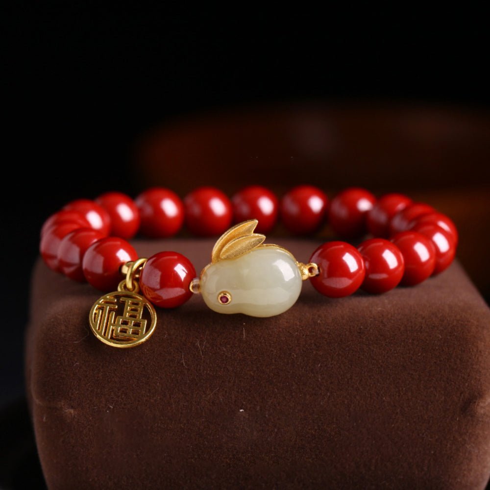 Kailash Way Cinnabar Jade Rabbit Prosperity Renewal Bracelet