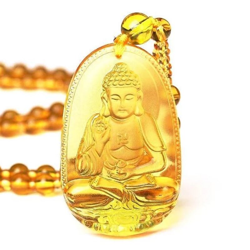 Kailash Way Citrine Buddha Wealth Luck Necklace