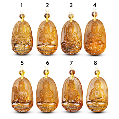 Kailash Way Citrine Buddha Wealth Luck Necklace