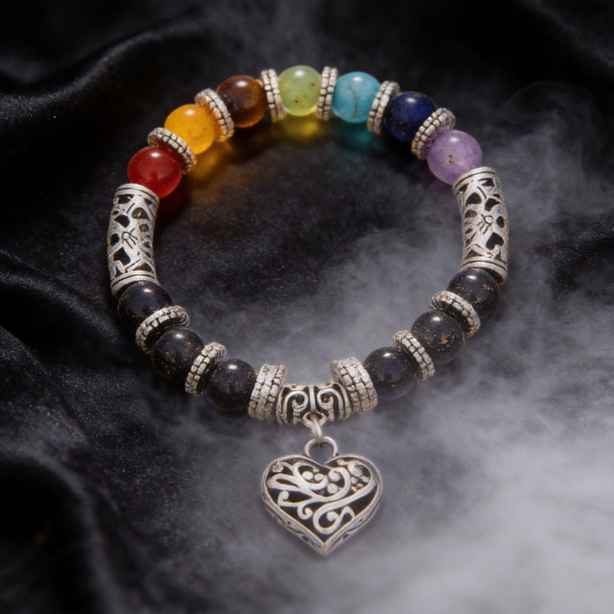 Kailash Way Natural Stone Chakra Balance Energy Bracelet front view