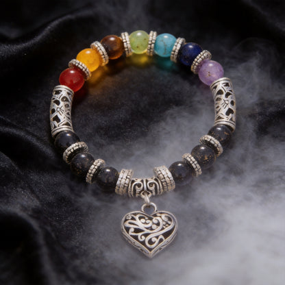 Kailash Way Natural Stone Chakra Balance Energy Bracelet front view