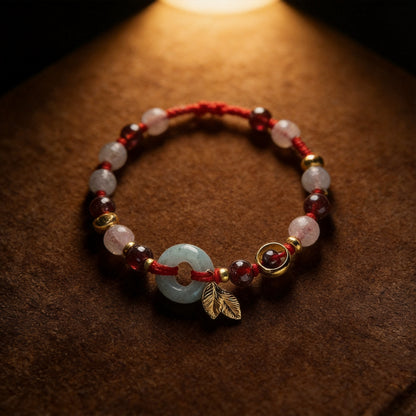 Kailash Way Burmese Jade Coin Prosperity Wisdom Bracelet front view