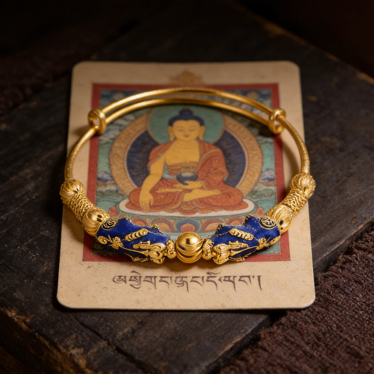 Kailash Way Color Changing Double Pixiu Wealth Protection Bangle front view