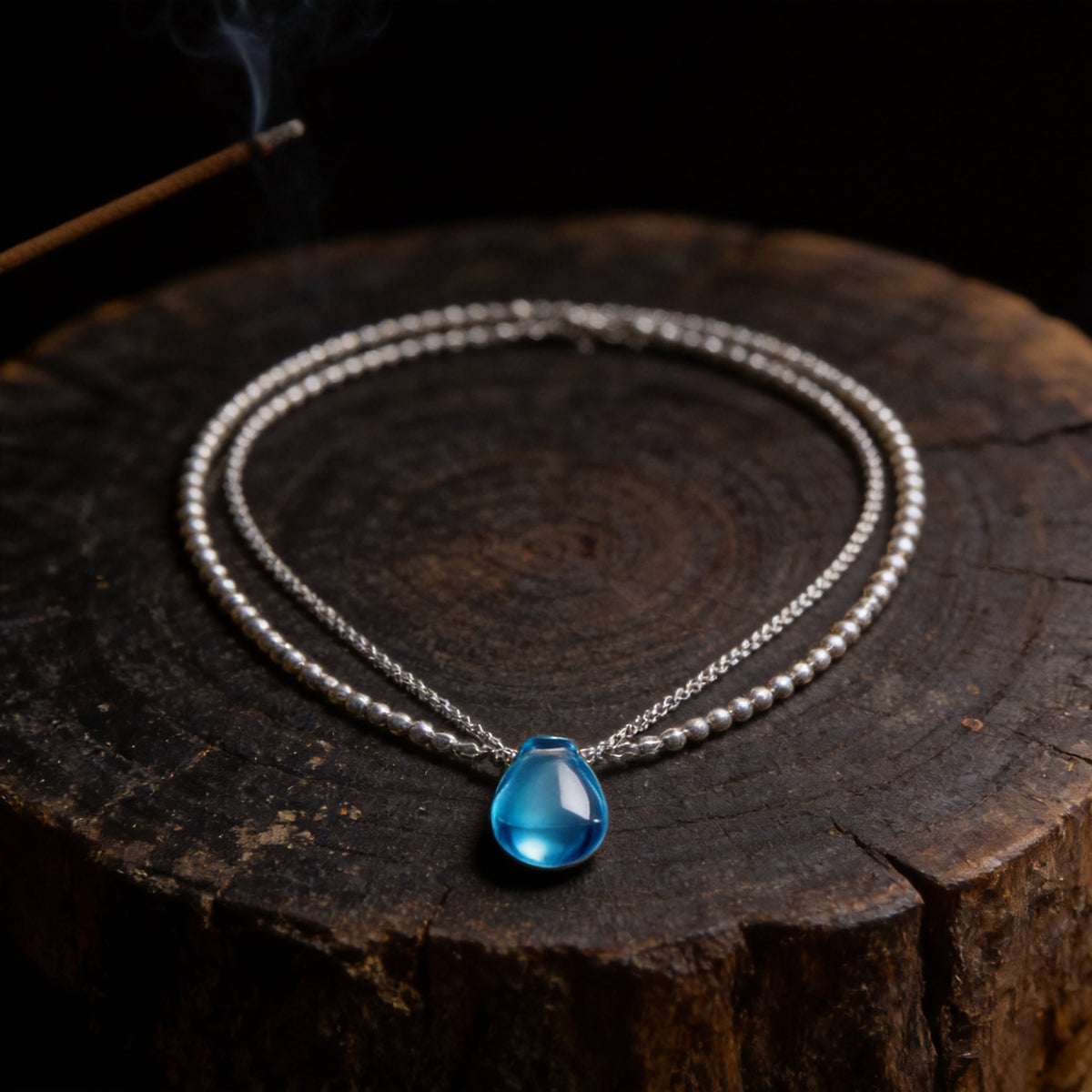 Kailash Way Sterling Silver Ocean Serenity Necklace front view with pendant